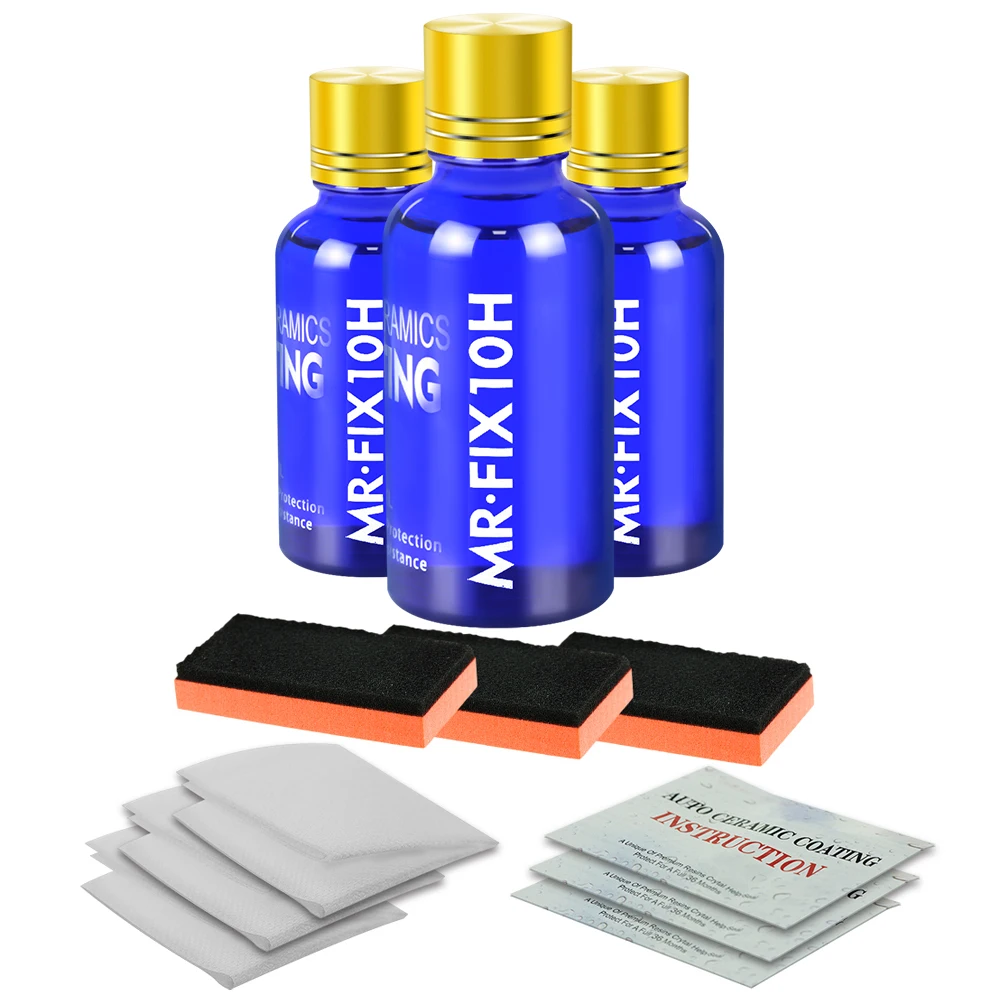 Car Wax Ceramic Coating - 3 個 10H セラミックコーティング研磨ワックス超疎水性ペイントケア耐久性防食メッキクリスタル車の液体ガラス