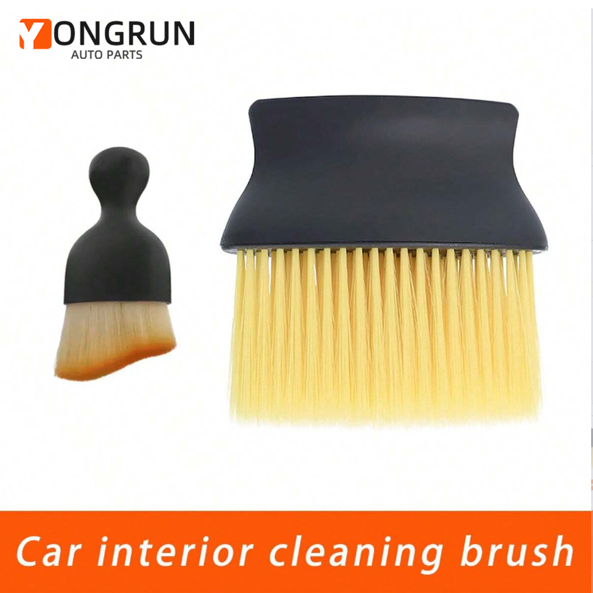 Dirt Brush Interior - 車内清掃ブラシ エアコン吹き出し口ブラシ ダスト除去・汚れ除去ブラシ 黄色ブラシ 大型ブラシセット 車内清掃用