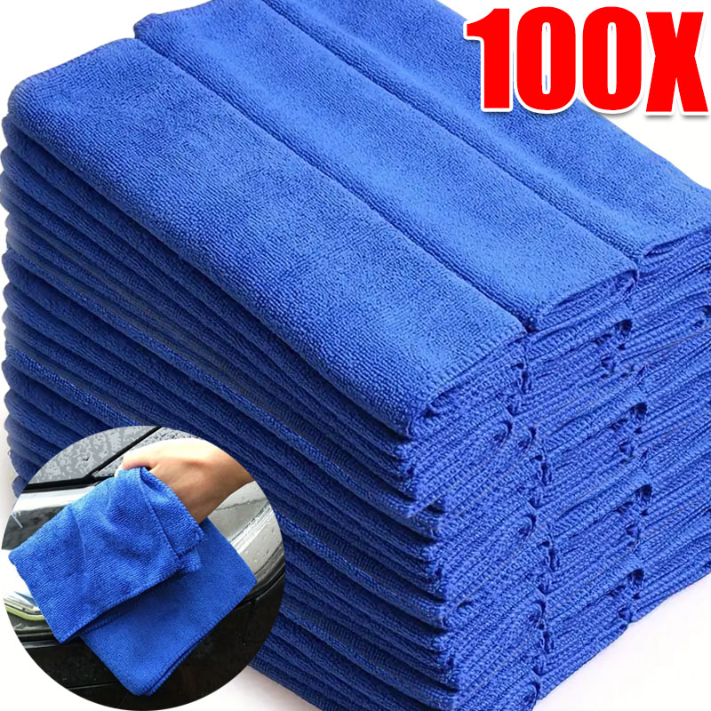 Microfiber Towel Detailing - 100 個マイクロファイバータオル洗車乾燥布タオル家庭用クリーニングクロス自動車ディテール研磨布ホームクリーンツール