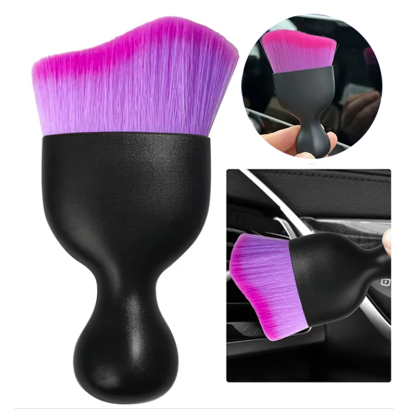 Interior Detailing Kit - 車のベントパープルクリーニングソフトブラシインテリアディテールブラシ隙間クリーニングメンテナンスダストリムーバー車の美容ツール