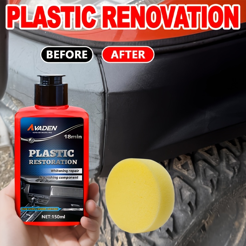 Trim Restorer Plastic - ブラックトリムレストアラー - ユニークな染料配合処方で6ヶ月以上持続 - プラスチックトリムの工場出荷時の黒色を復元 -