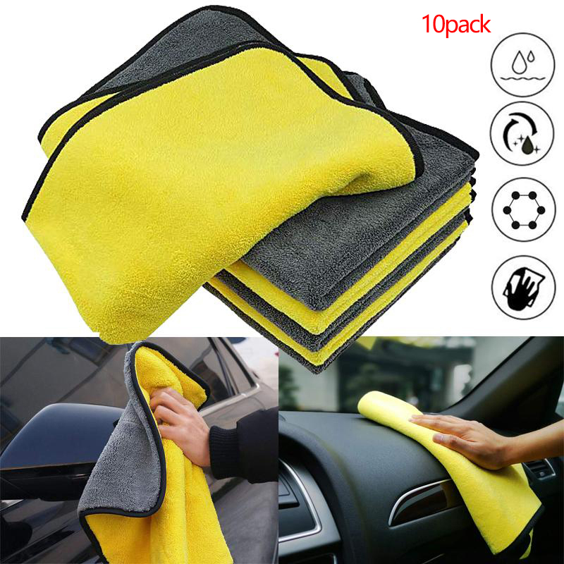 Microfiber Towel Detailing - 特厚車用マイクロファイバー乾燥タオル 吸水性抜群 車洗浄タオル 再利用可能 マイクロファイバークリーニングクロス ダストクロス