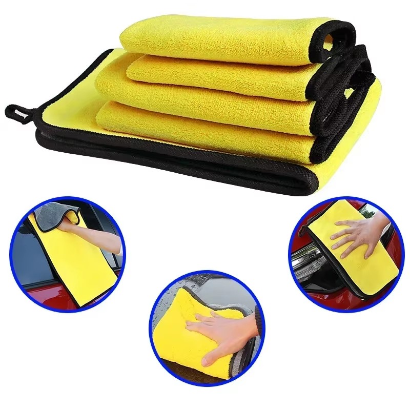 Microfiber Towel Detailing - 20/10/5/3/1枚入り 洗車用マイクロファイバータオル 30x30/60CM 車用クリーニング乾燥クロス 縁取り加工済み 車ケアクロス