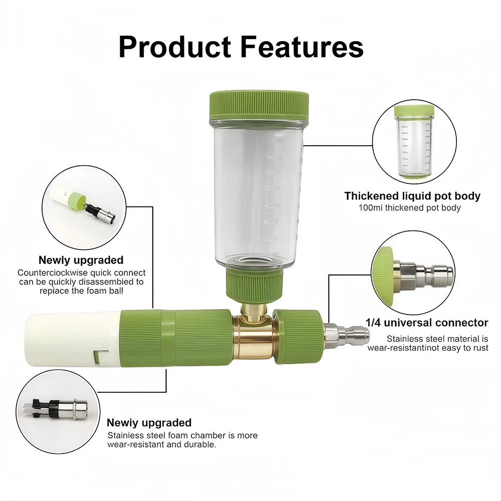 高圧洗車フォームキャノン 100ml ハンドヘルドソープボト - Pressure Washer Foam Gun のレビューと価格