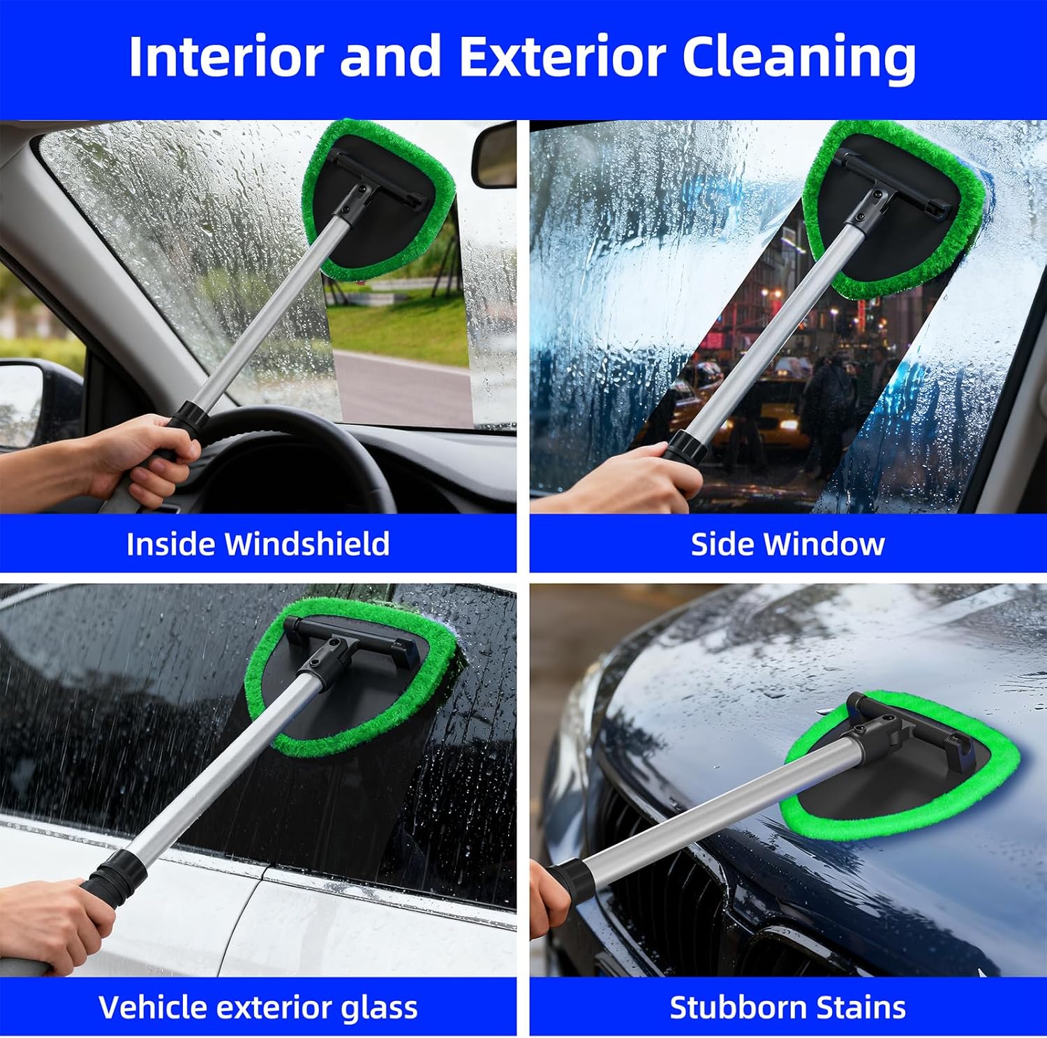 フロントガラスクリーナーツール、伸縮式ハンドルと再利用可能な - Interior Detailing Kit のレビューと価格